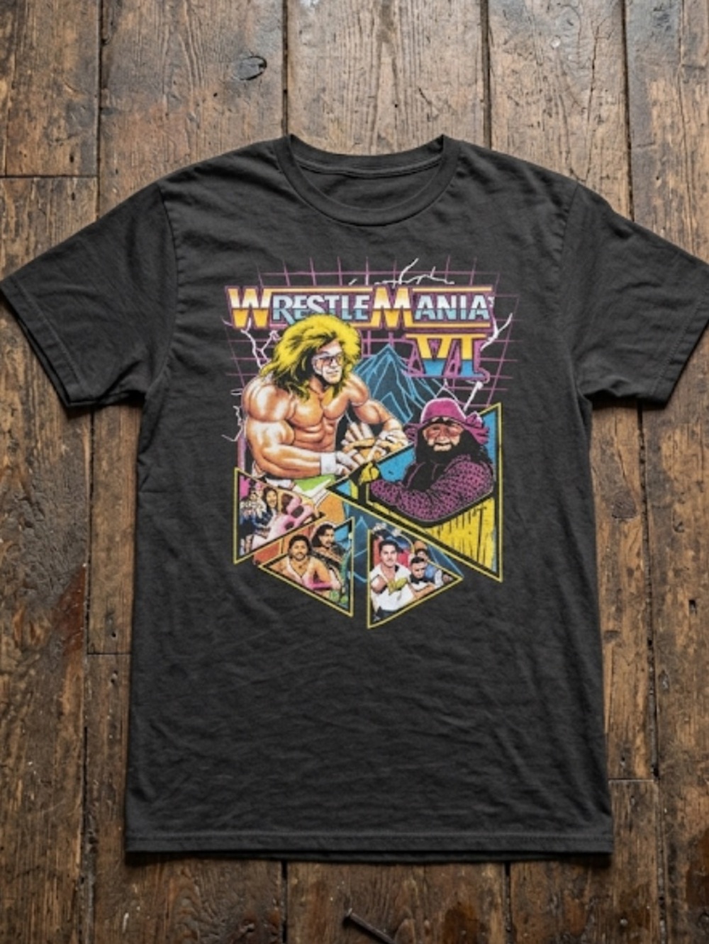 WWE Black WrestleMania VI Graphic Tee